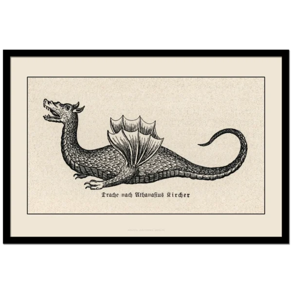 Xeuxis Edition: Wood engraving, dragon after Athanasius Kircher