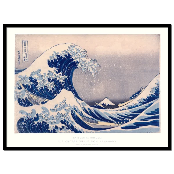 Xeuxis Edition: Art Print: Katsushika Hokusai, The Great Wave off Kanagawa with German Subtitle