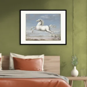 White Horse an einer Schlafzimmerwand