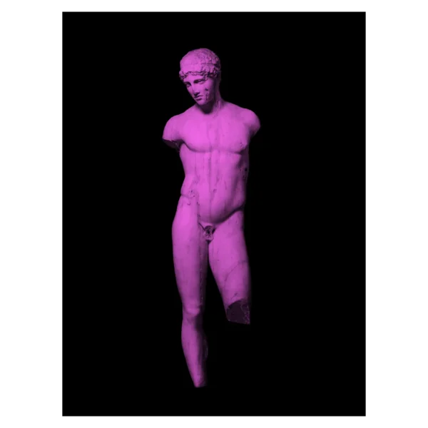 Charles Bach for Xeuxis Editions: Magenta Roman Marble Statue of a Youth