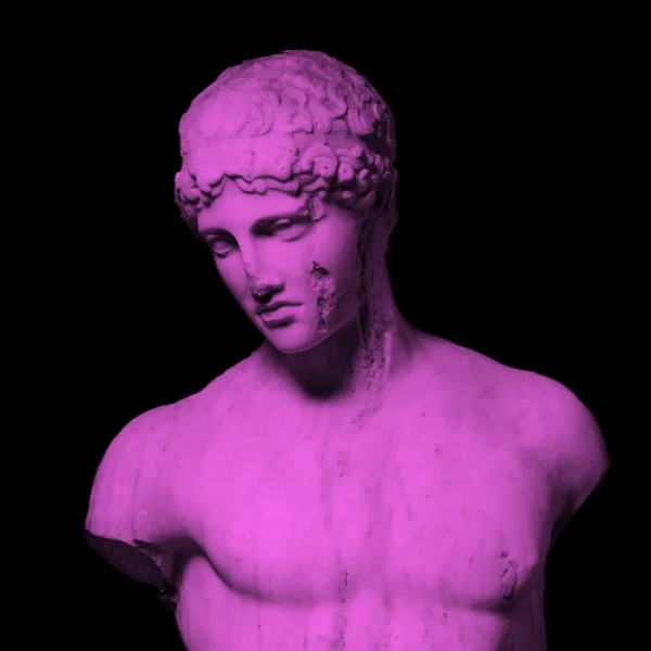 Charles Bach for Xeuxis Editions: Magenta Roman Marble Statue of a Youth (Detail)