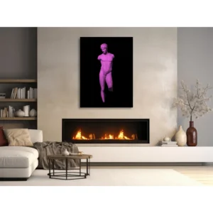 Charles Bach for Xeuxis Editions: Magenta Roman Marble Statue of a Youth (Installed)