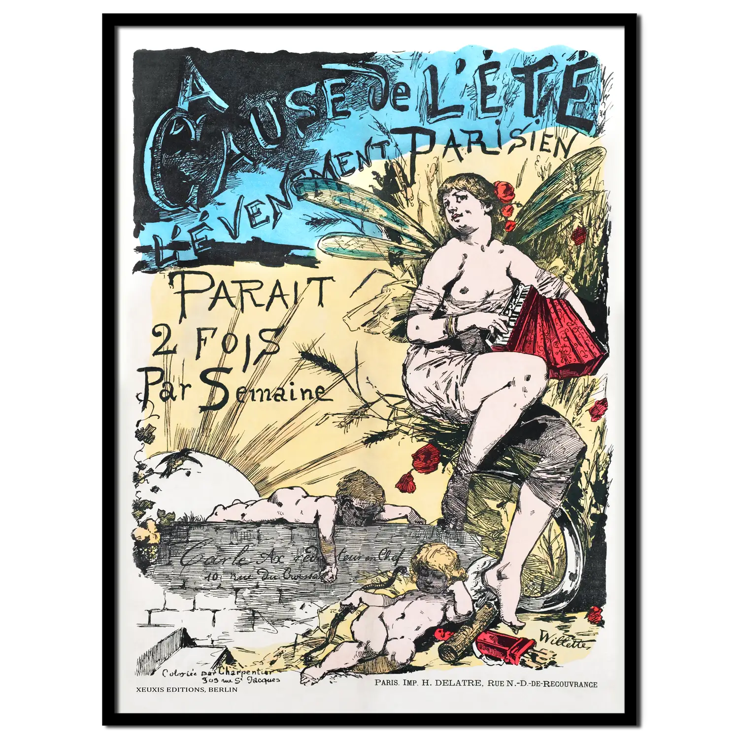 French Vintage Plakat von Adolphe Willette, 1881
