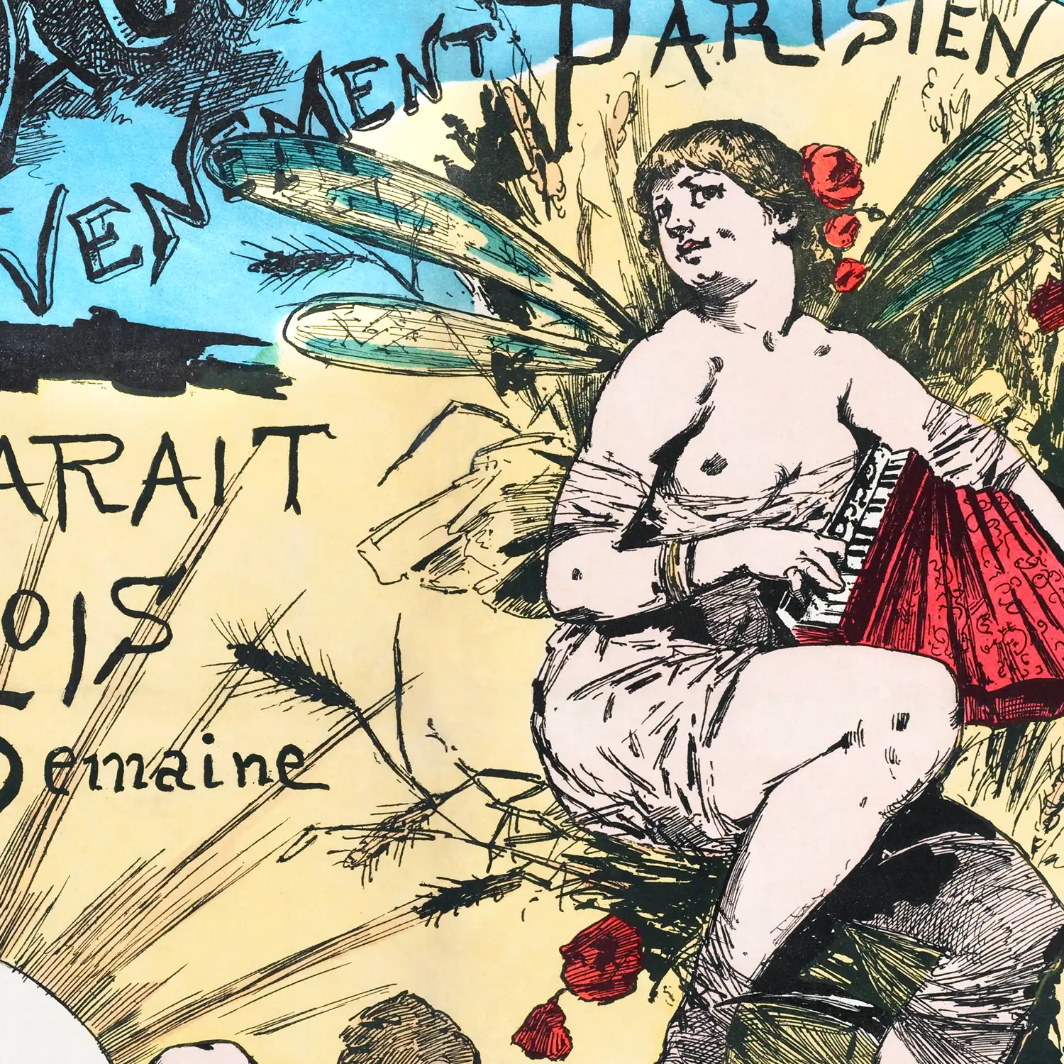 French Vintage Plakat von Adolphe Willette, 1881 – Bild 2