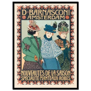 Vintage advert for the clothing shop D. Barnasconi in Amsterdam